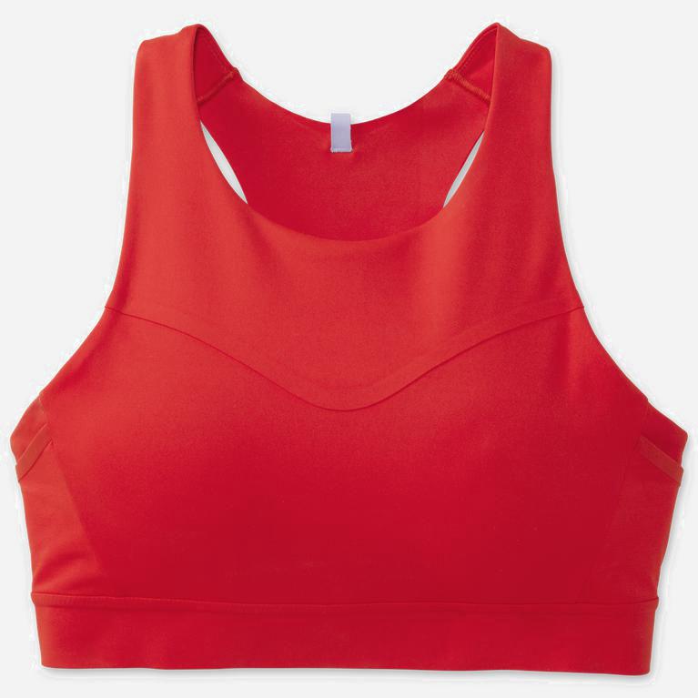 Brooks Women's Drive 3 Pocket Running Bra Singapore - Jamberry/Red (25493-QFUO)